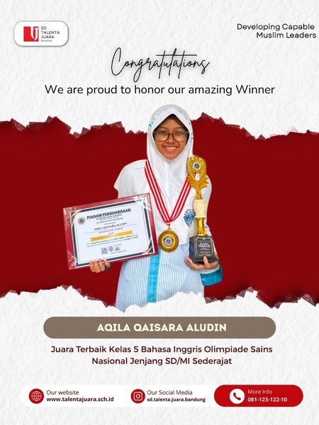 Best Winner Grade 5 English in National Science Olympiad SD/MI Level