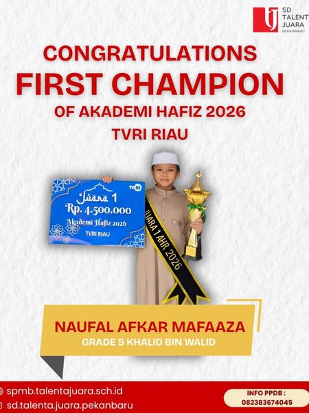1st Place Winner of Akademi Hafiz 2026 TVRI Riau